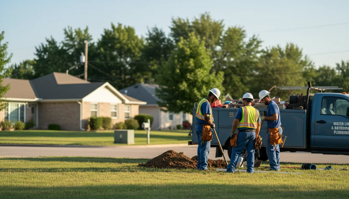 Residential water line and bathroom plumbing service in Blandon, PA